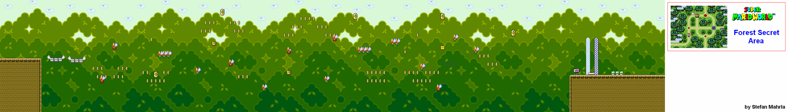 Forest Secret Area level map — Super Mario World (SNES)