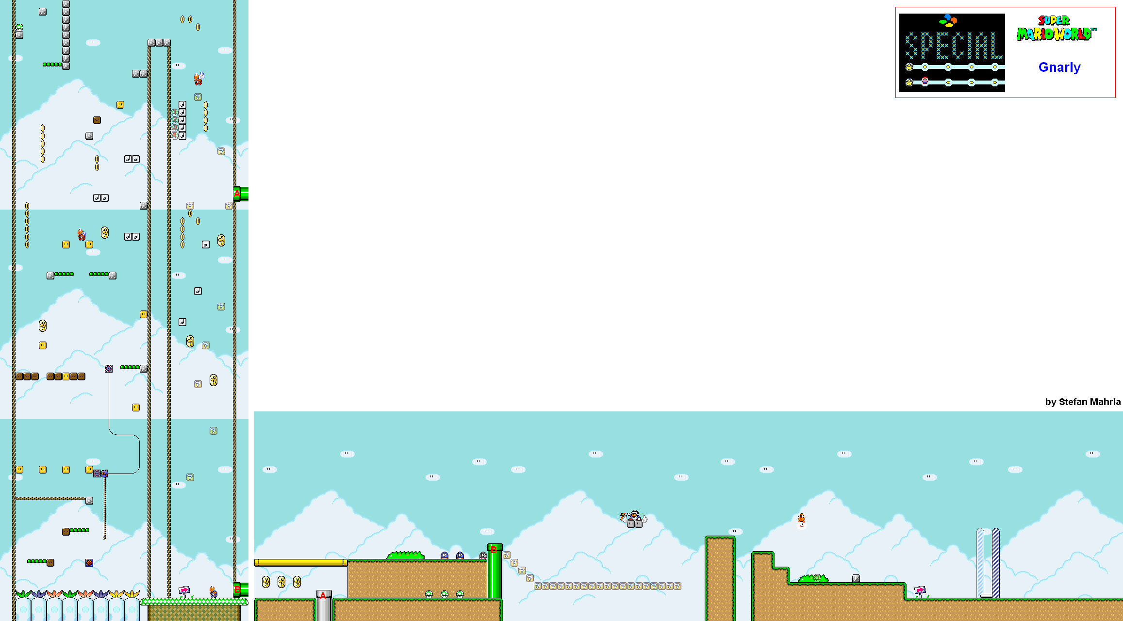 Gnarly level map — Super Mario World (SNES)