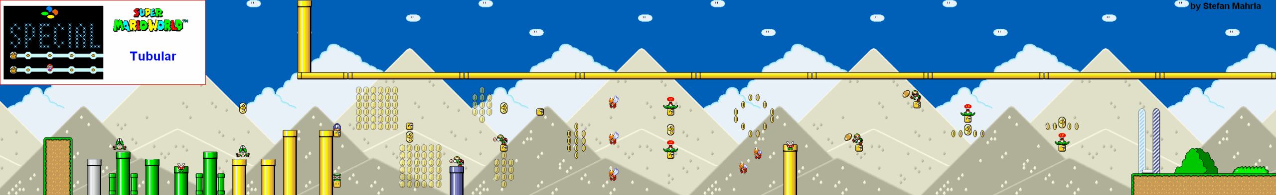 Tubular level map — Super Mario World (SNES)