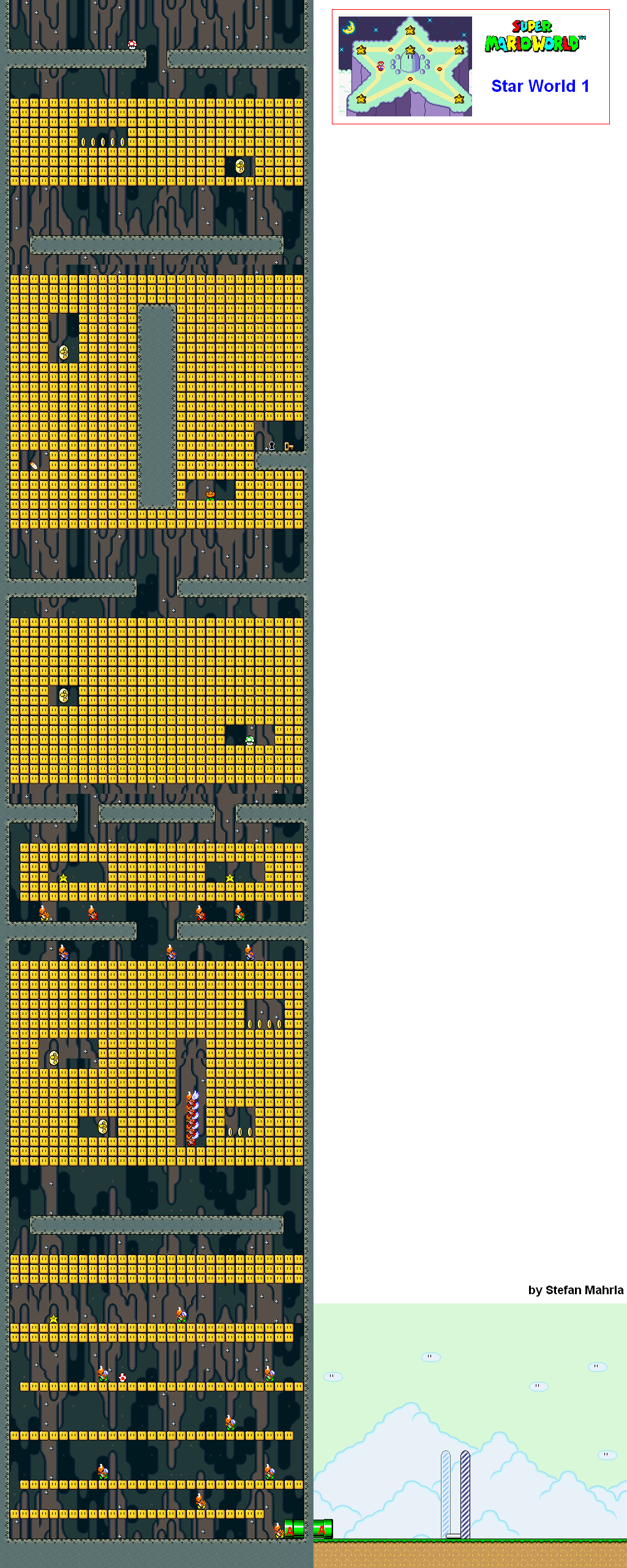 Star World 1 level map — Super Mario World (SNES)