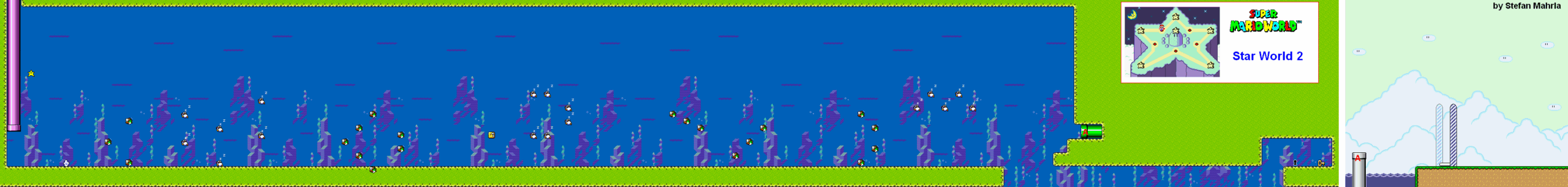 Star World 2 level map — Super Mario World (SNES)