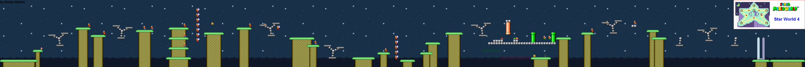 Star World 4 level map — Super Mario World (SNES)