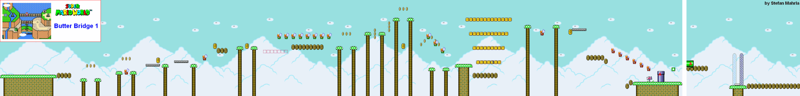 Butter Bridge 1 level map — Super Mario World (SNES)