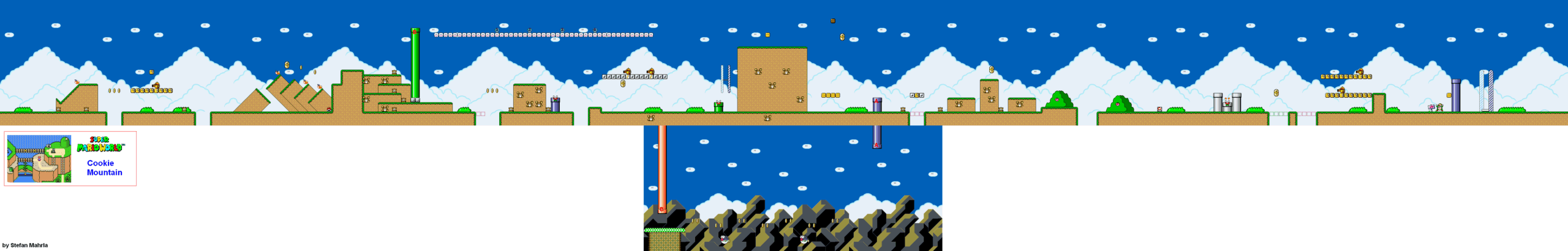 Cookie Mountain level map — Super Mario World (SNES)