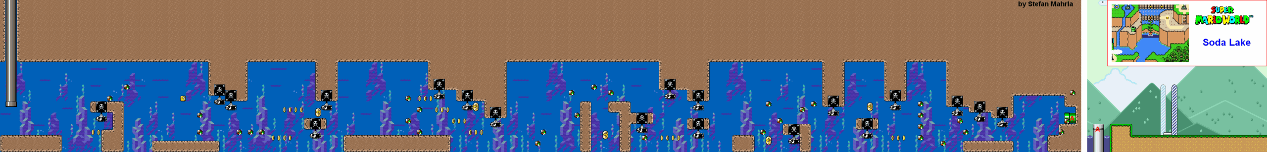 Soda Lake level map — Super Mario World (SNES)