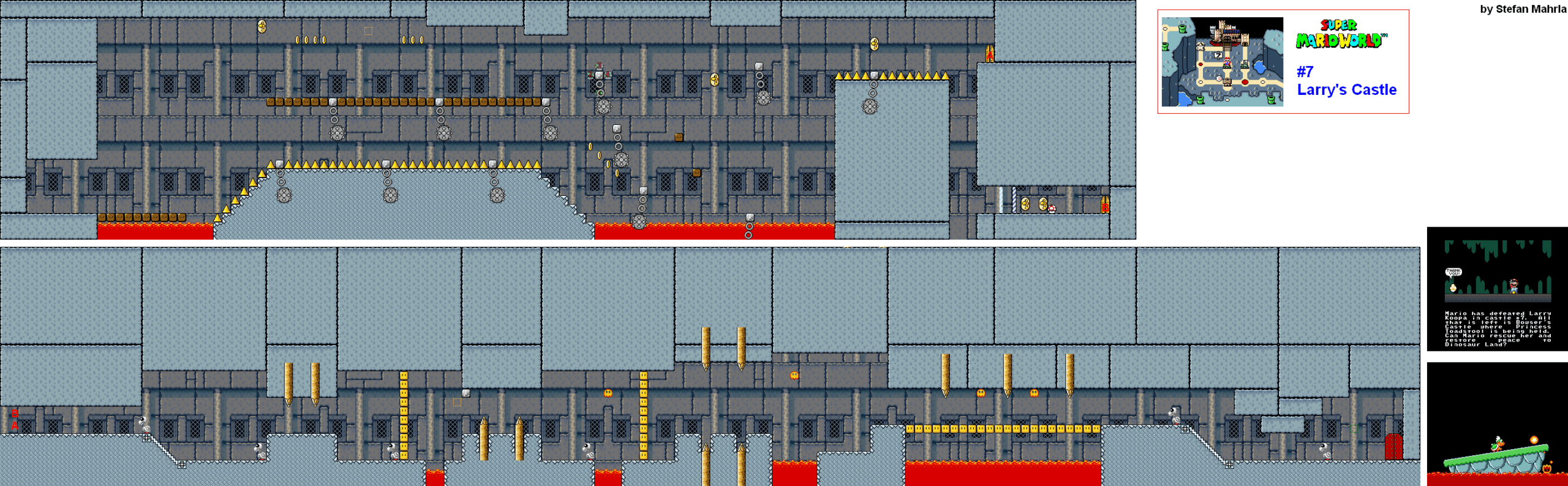 Larry's Castle level map — Super Mario World (SNES)