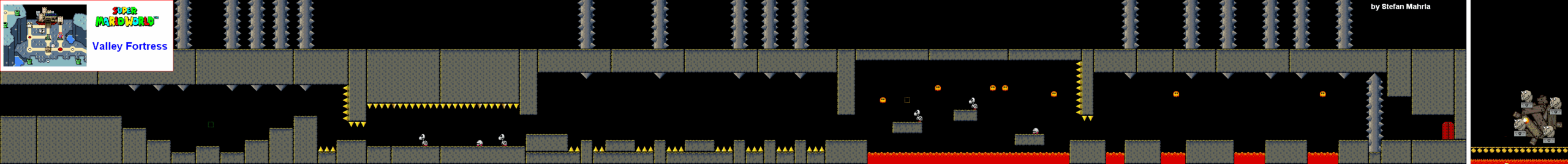 Valley Fortress level map — Super Mario World (SNES)