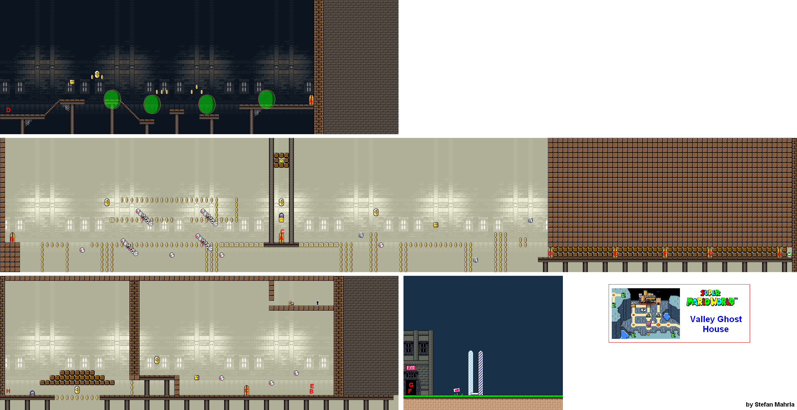 Valley Ghost House level map — Super Mario World (SNES)