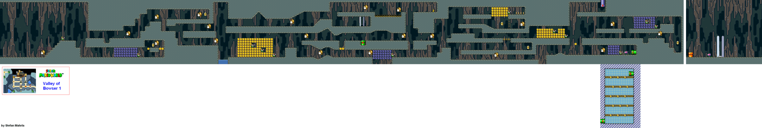 Valley of Bowser 1 level map — Super Mario World (SNES)
