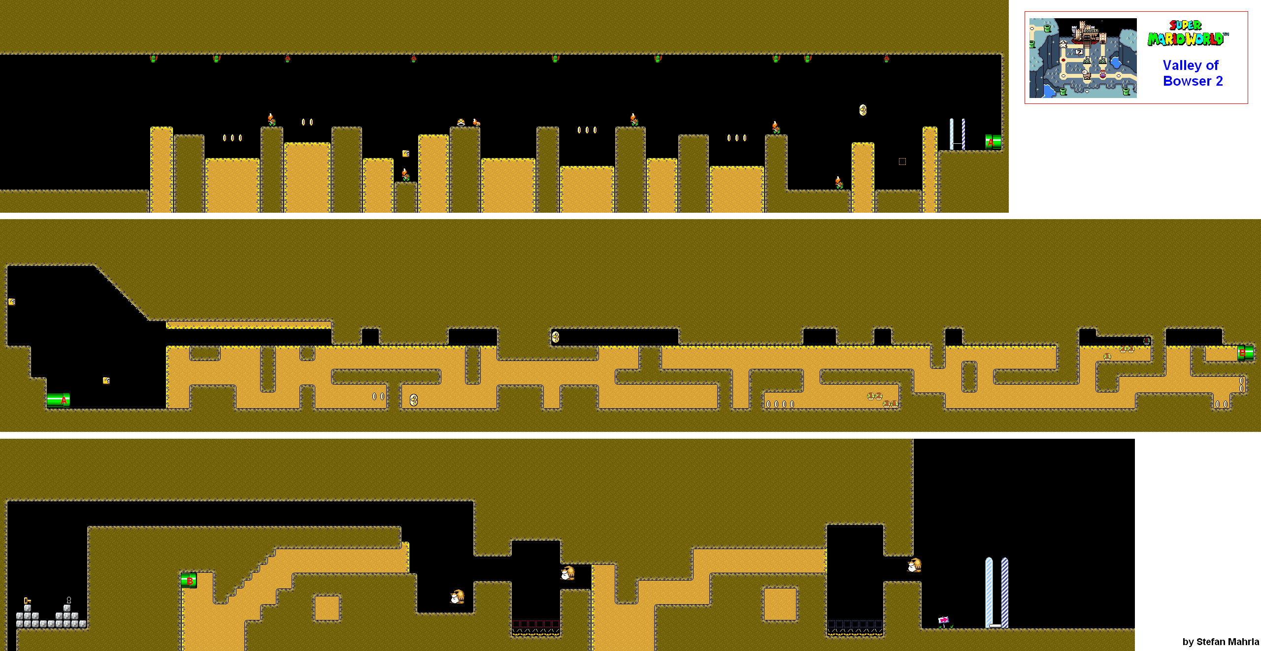 Valley of Bowser 2 level map — Super Mario World (SNES)