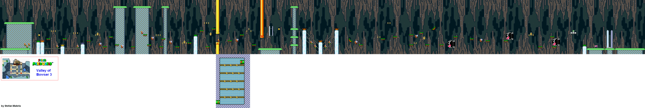 Valley of Bowser 3 level map — Super Mario World (SNES)