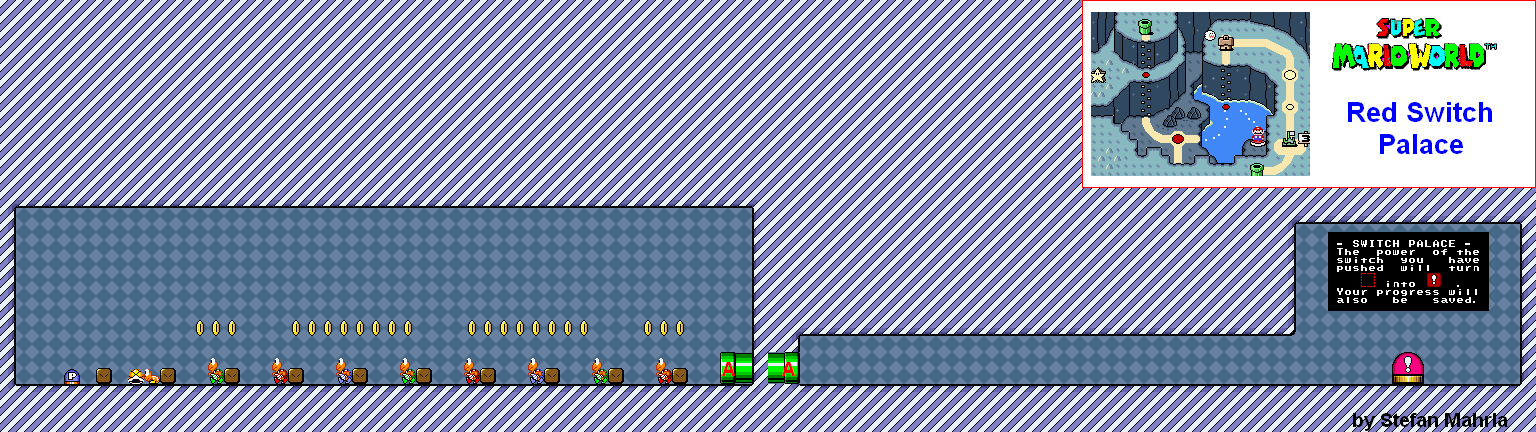 Red Switch Palace level map — Super Mario World (SNES)