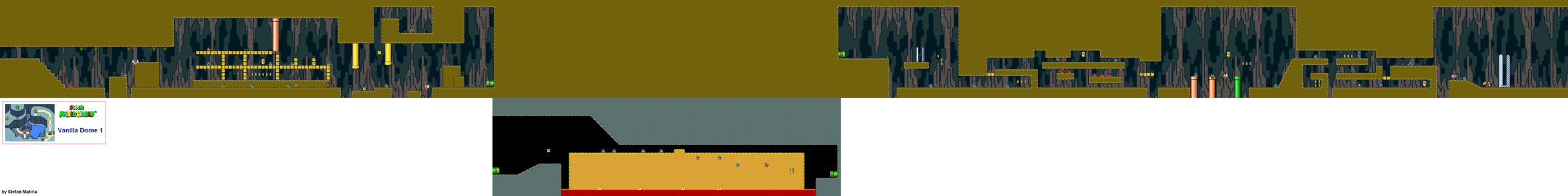 Vanilla Dome 1 level map — Super Mario World (SNES)