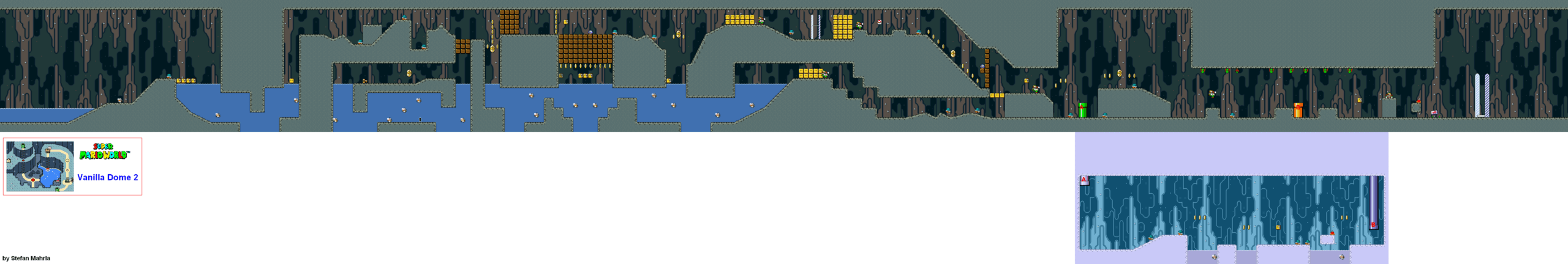 Vanilla Dome 2 level map — Super Mario World (SNES)