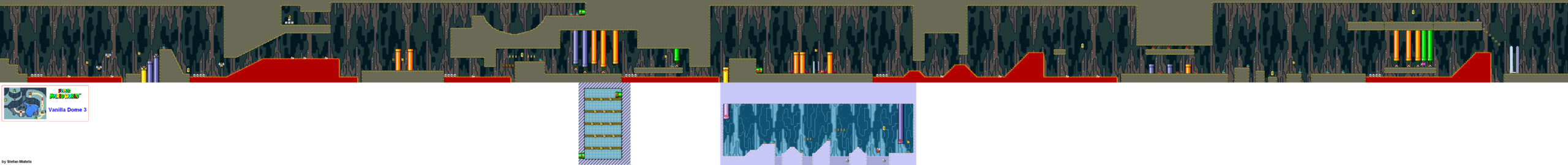 Vanilla Dome 3 level map — Super Mario World (SNES)