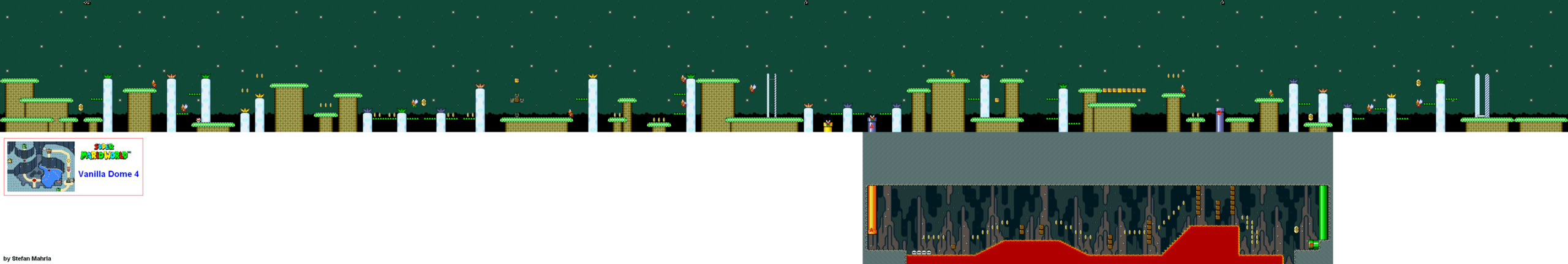 Vanilla Dome 4 level map — Super Mario World (SNES)