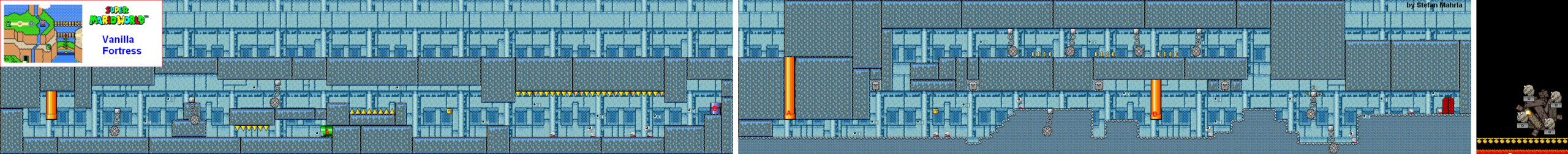 Vanilla Fortress level map — Super Mario World (SNES)