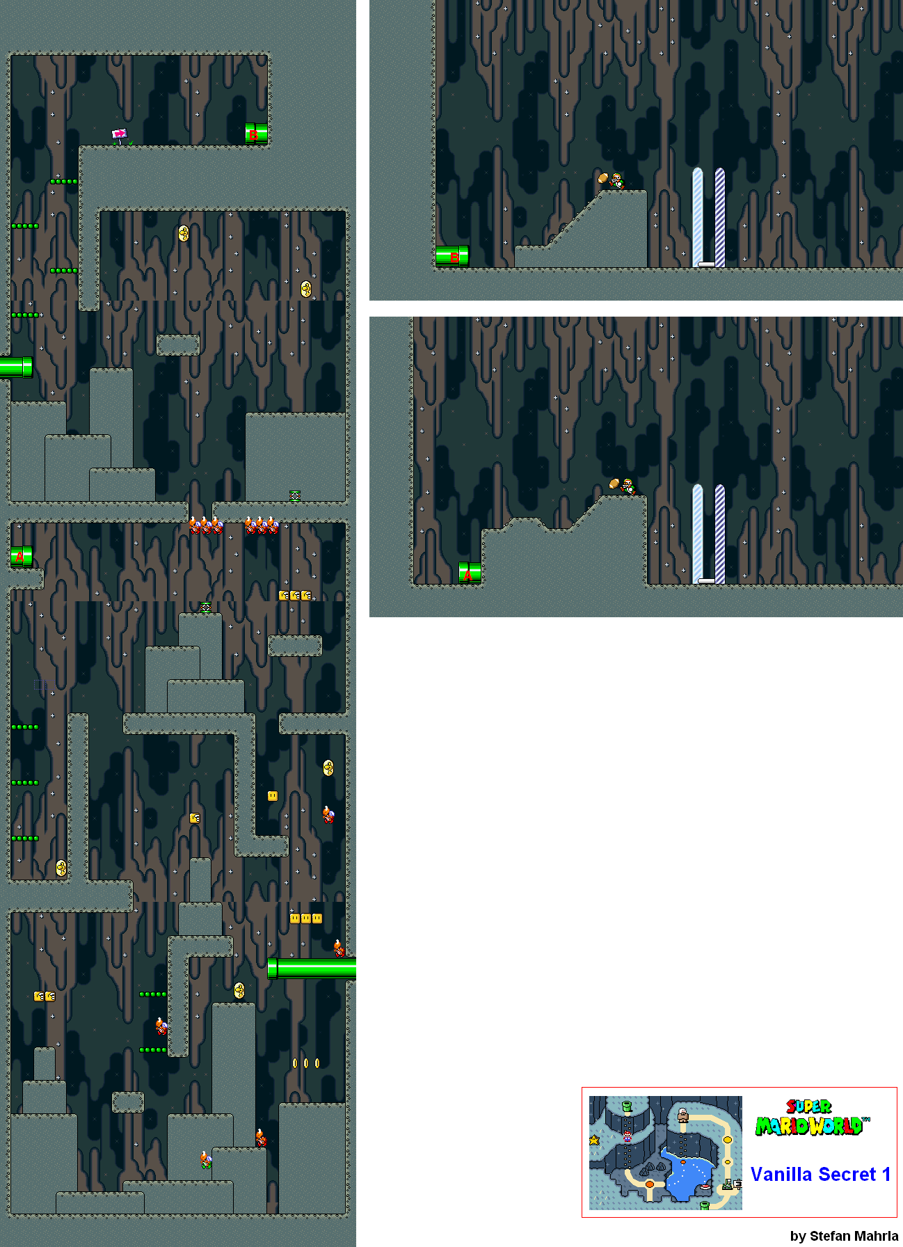 Vanilla Secret 1 level map — Super Mario World (SNES)