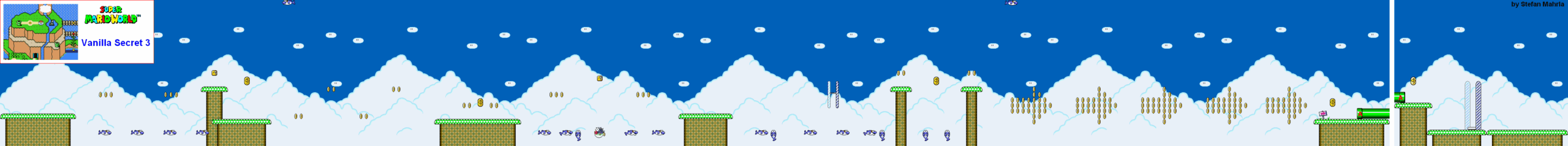 Vanilla Secret 3 level map — Super Mario World (SNES)