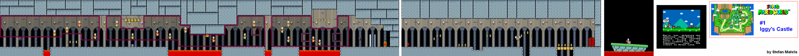 #1 Iggy's Castle level map — Super Mario World (SNES)