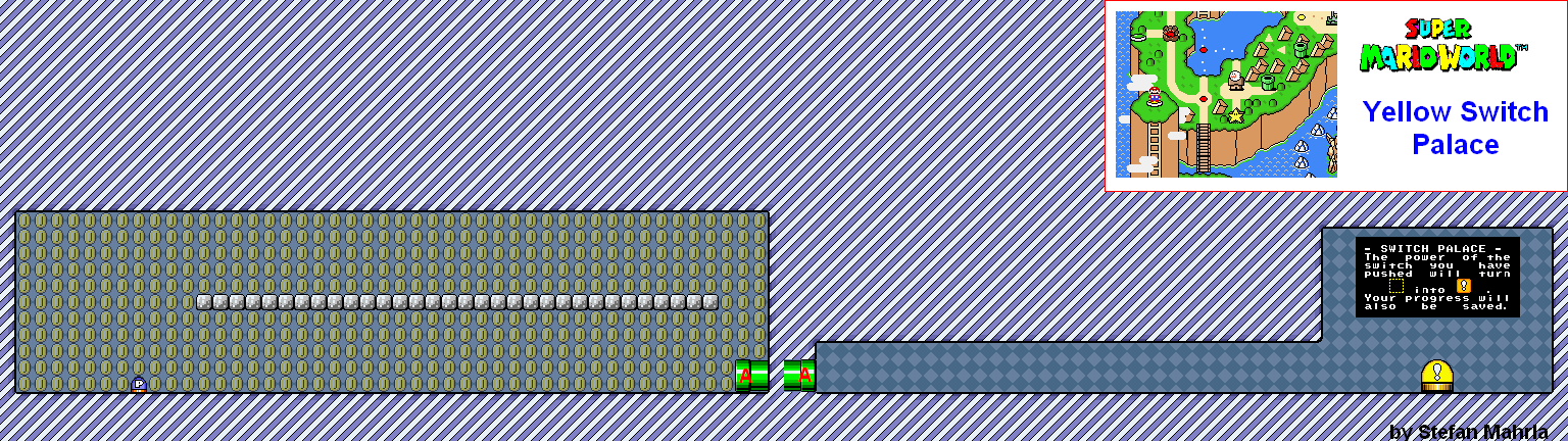 Yellow Switch Palace level map — Super Mario World (SNES)