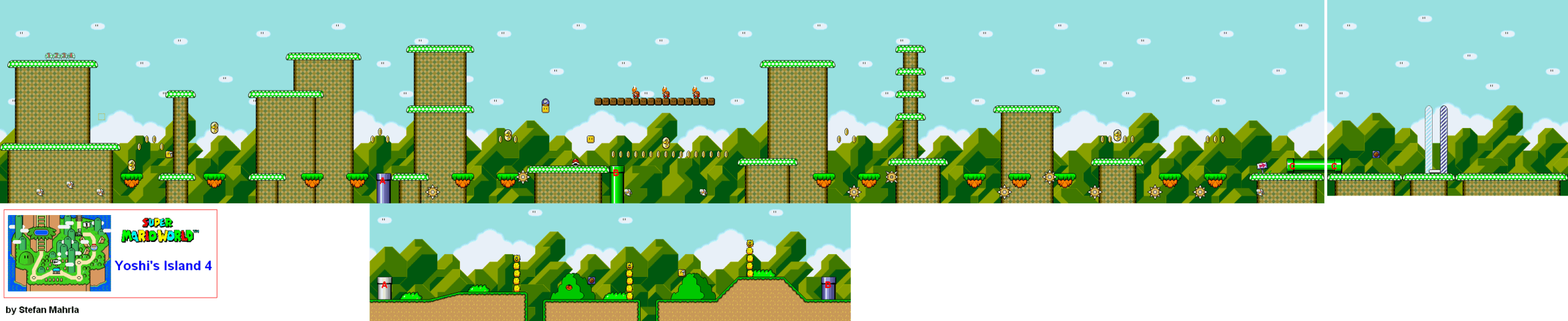 Yoshi's Island 4 level map — Super Mario World (SNES)