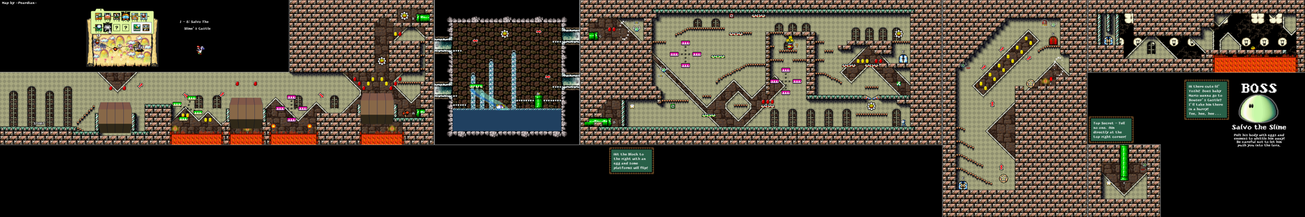 World 1-8 — Salvo The Slime's Castle — full SNES stage map