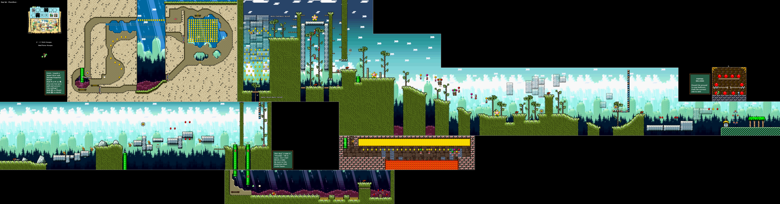 World 2-1 — Visit Koopa And Para-Koopa — full SNES stage map
