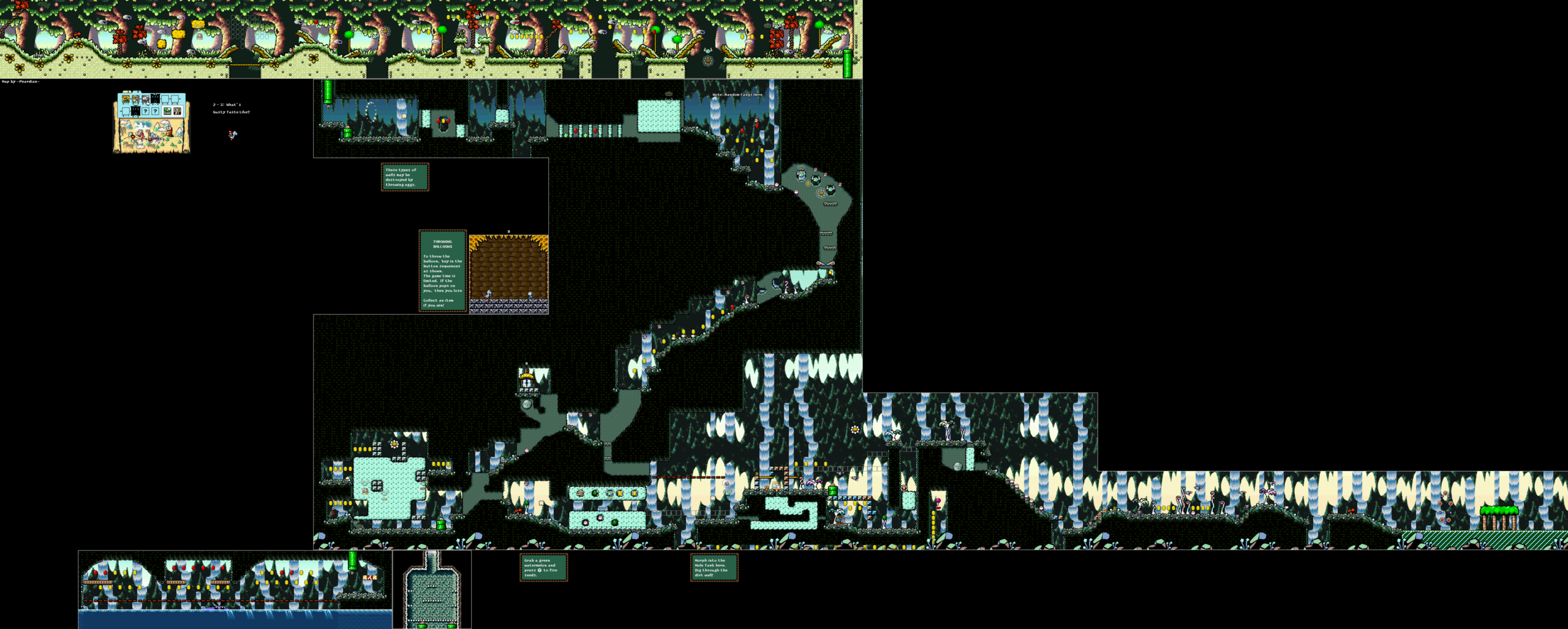 World 2-3 — What's Gusty Taste Like? — full SNES stage map
