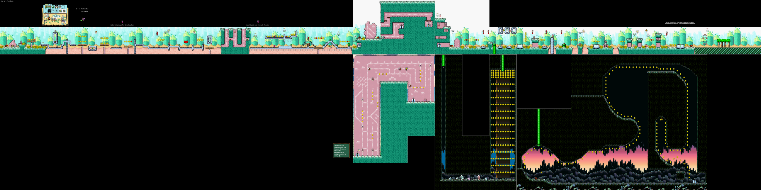 World 2-5 — Watch Out For Lakitu — full SNES stage map