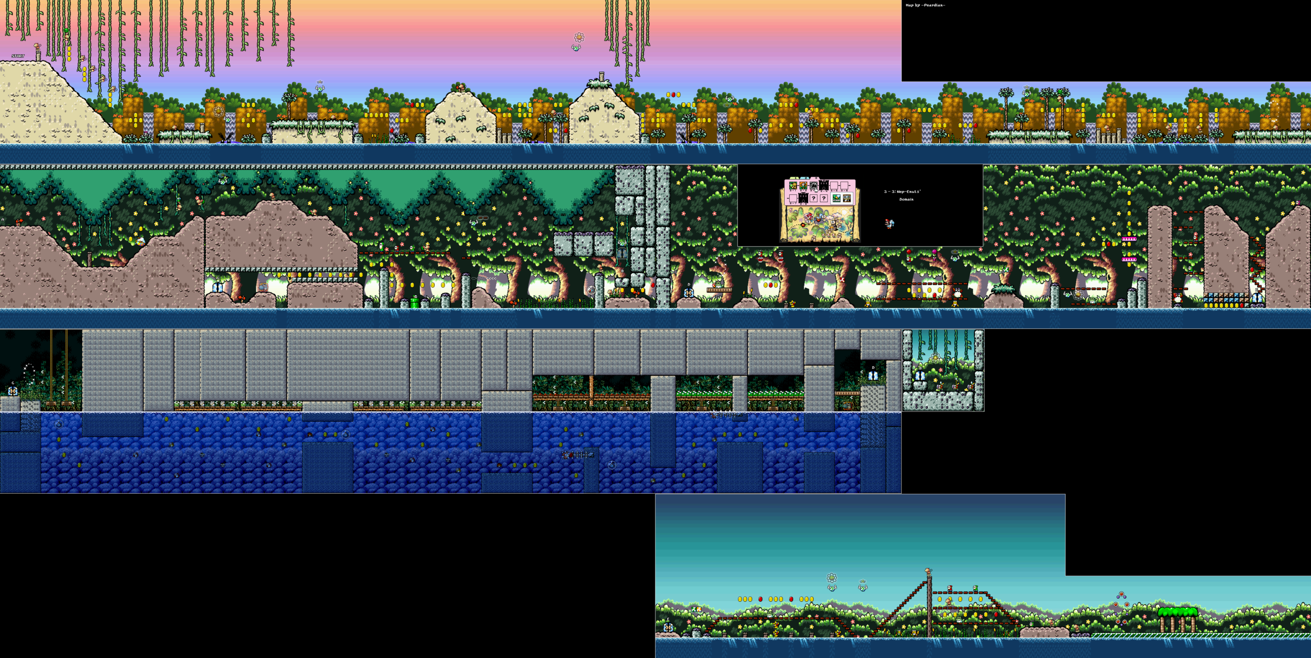 World 3-3 — Nep-Enut's Domain — full SNES stage map