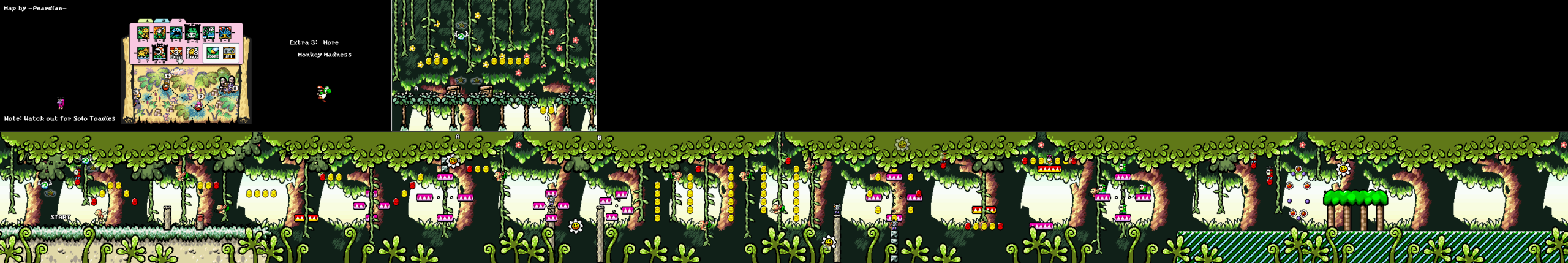 Extra 3 — More Monkey Madness — full SNES stage map