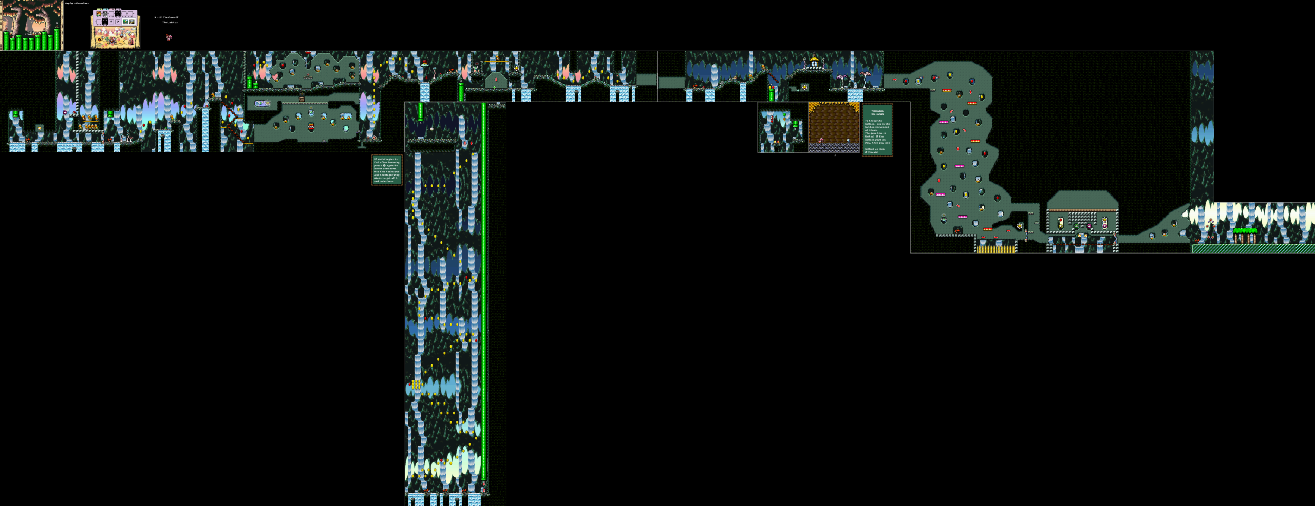 World 4-2 — The Cave Of The Lakitus — full SNES stage map