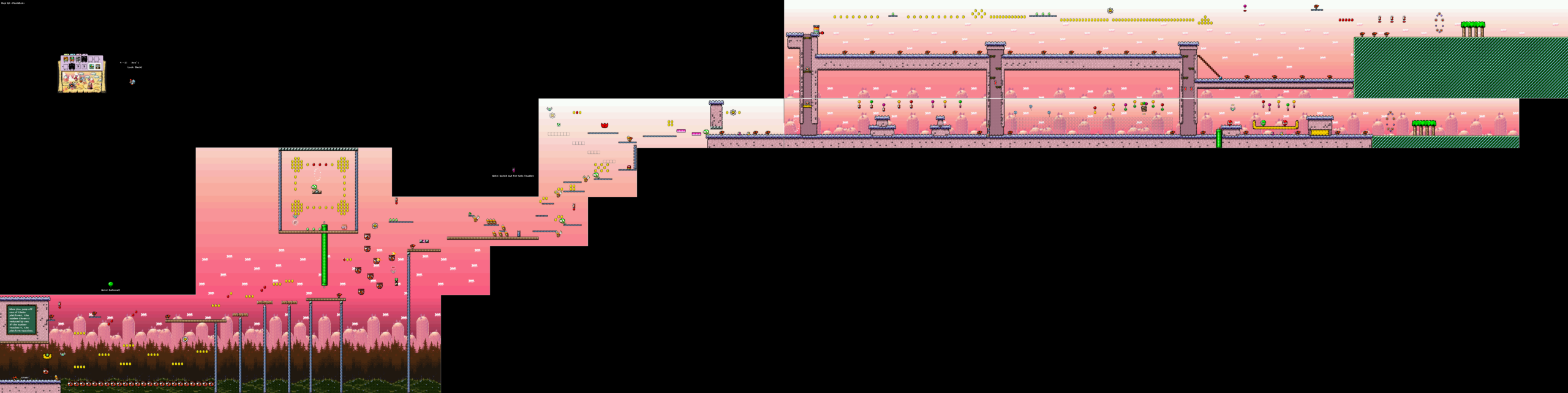 World 4-3 — Don't Look Back! — full SNES stage map
