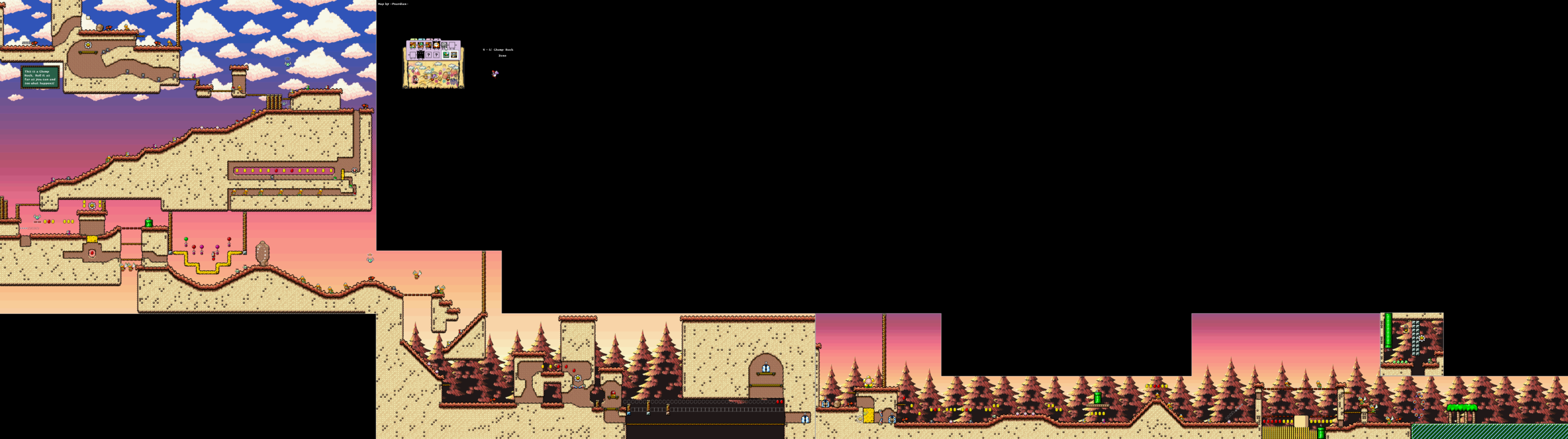 World 4-5 — Chomp Rock Zone — full SNES stage map