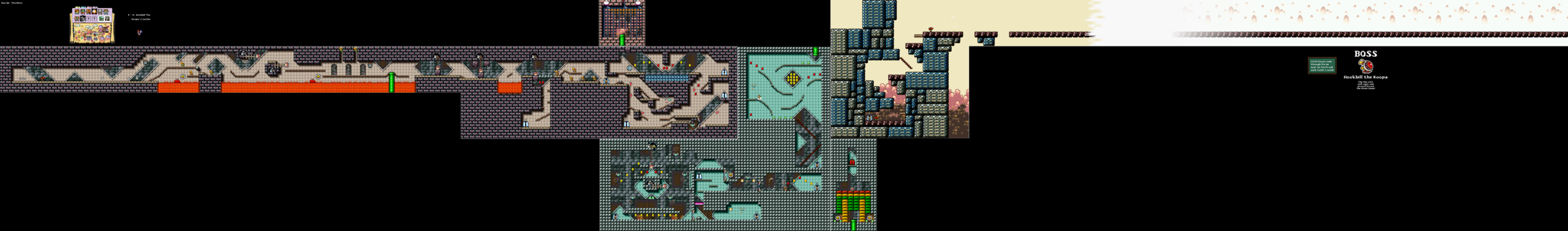 World 4-8 — Hookbill The Koopa's Castle — full SNES stage map