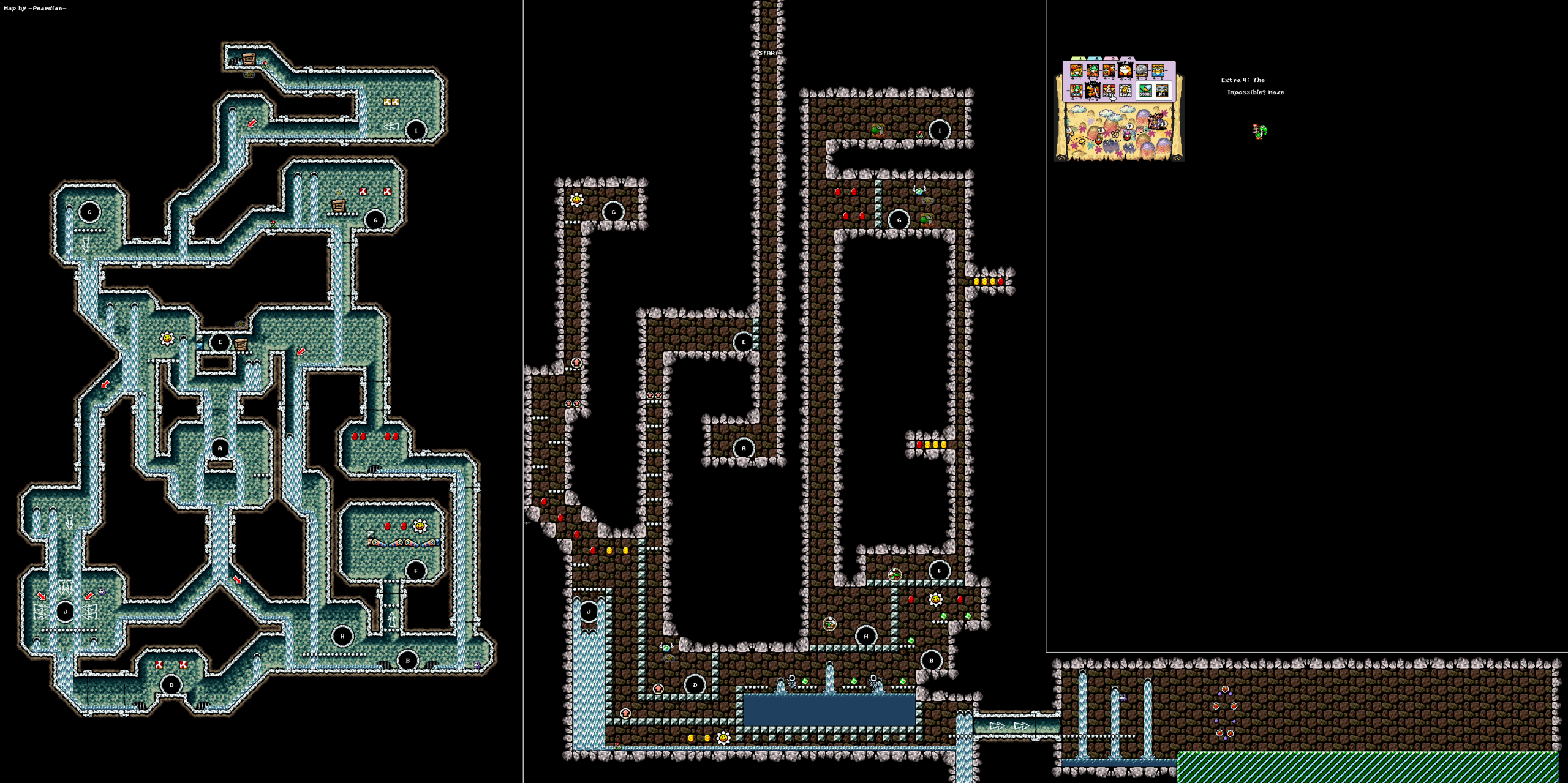 Extra 4 — The Impossible? Maze — full SNES stage map