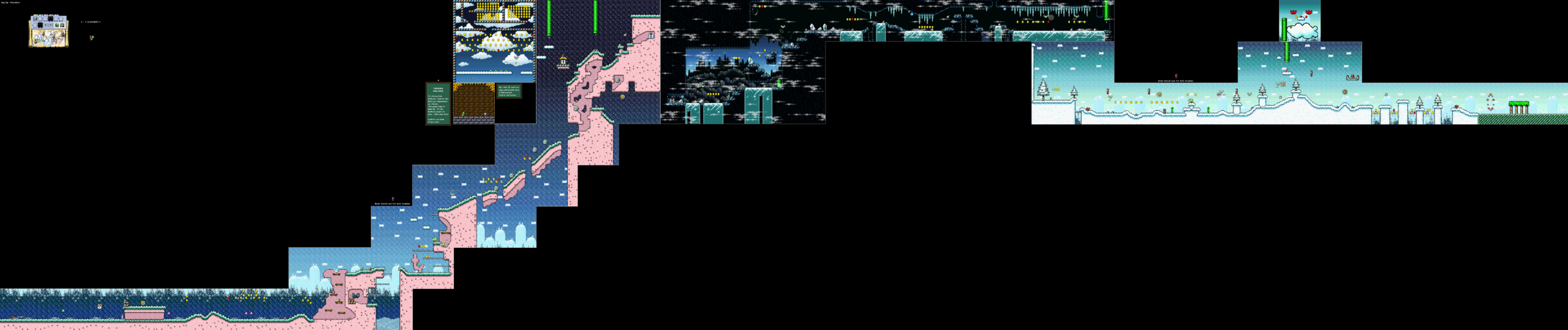 World 5-1 — BLIZZARD!!! — full SNES stage map
