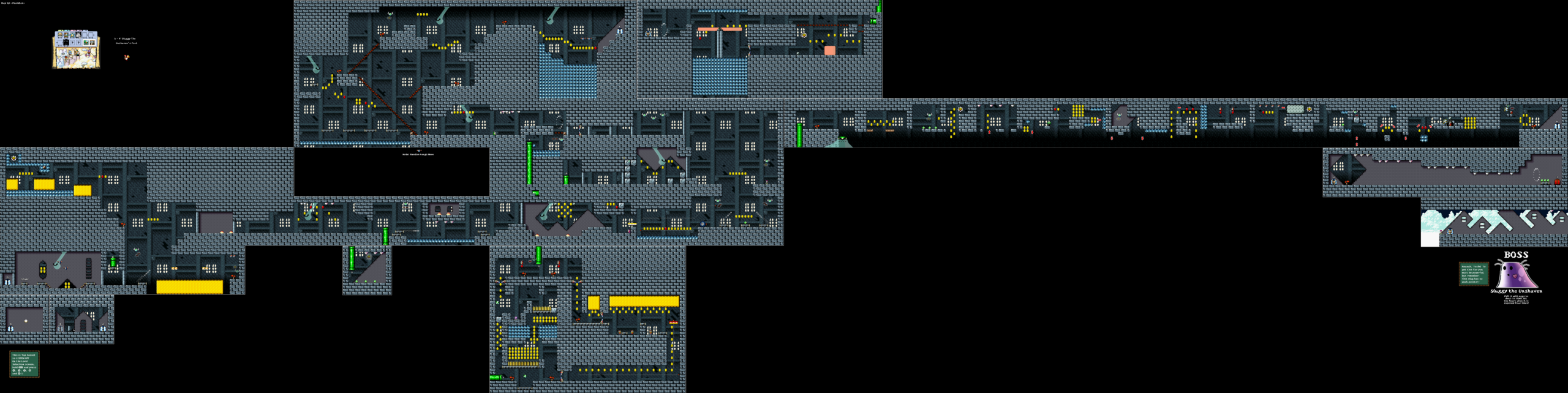World 5-4 — Sluggy The Unshaven's Fort — full SNES stage map