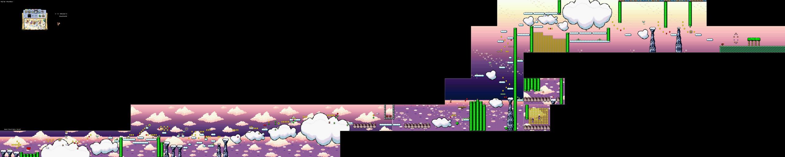 World 5-6 — Welcome To Cloud World — full SNES stage map