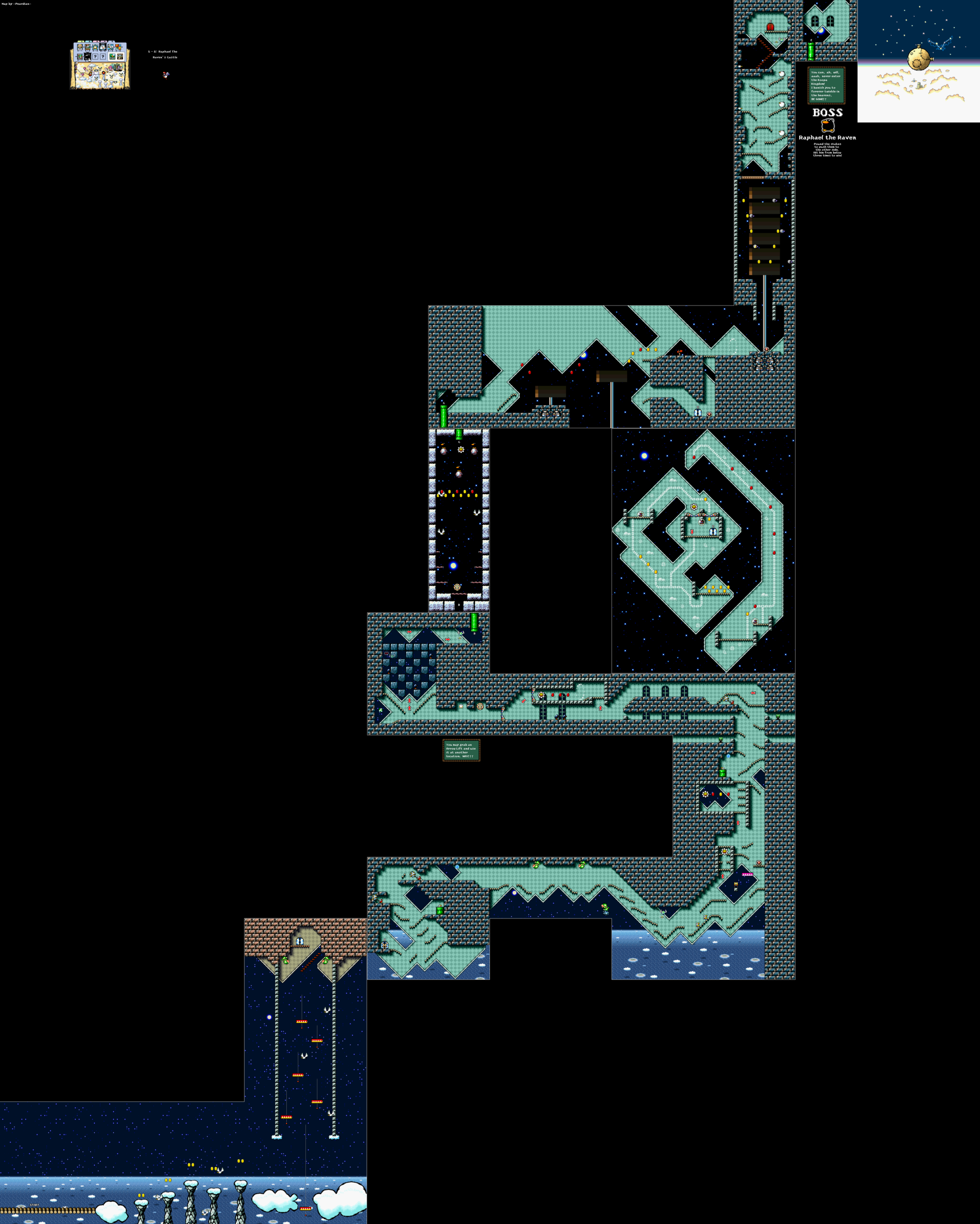 World 5-8 — Raphael The Raven's Castle — full SNES stage map