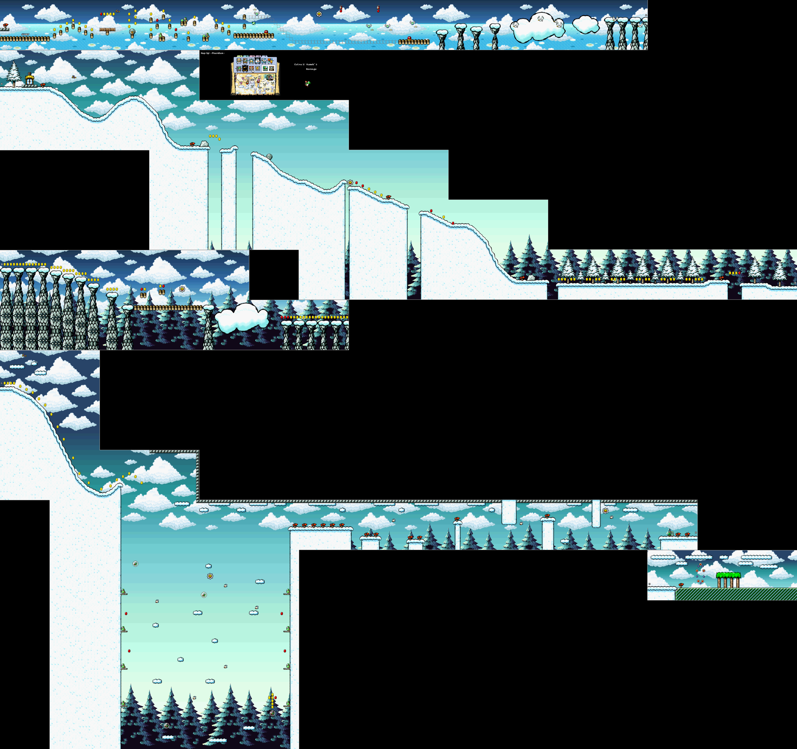 Extra 5 — Kamek's Revenge — full SNES stage map