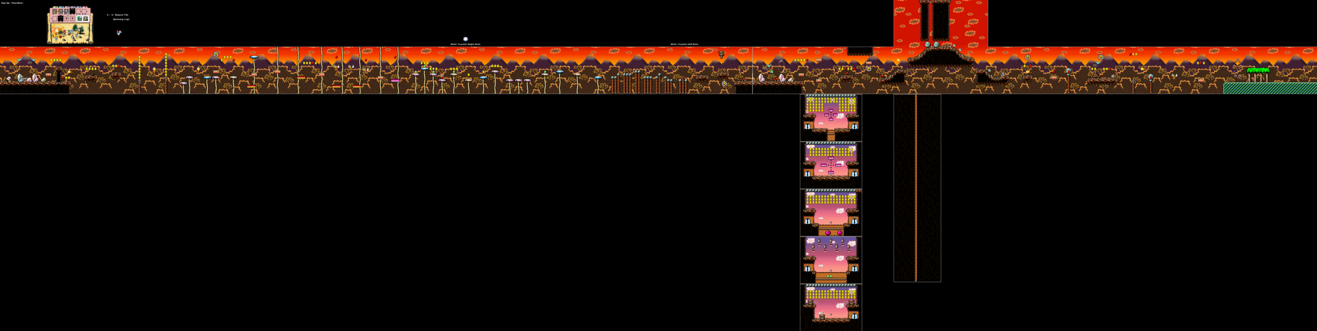 World 6-3 — Beware The Spinning Logs — full SNES stage map