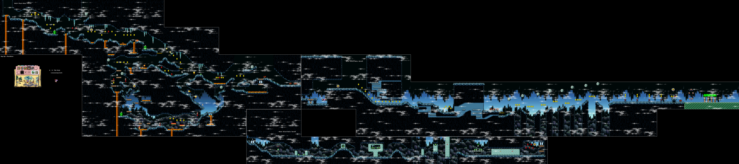 World 6-5 — The Very Loooooong Cave — full SNES stage map
