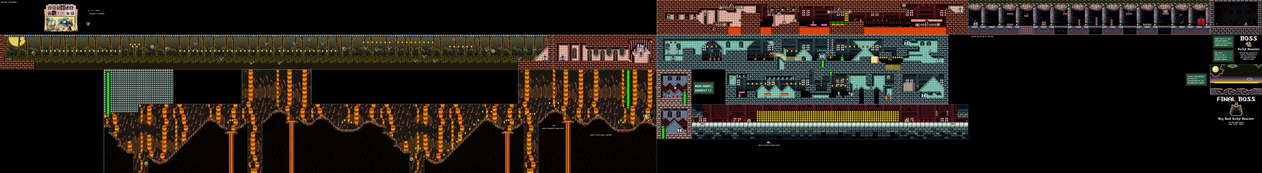 World 6-8 — King Bowser's Castle — full SNES stage map
