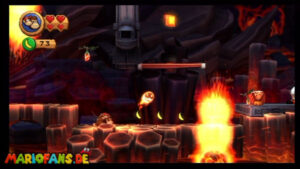 World 8 — Volcano — Donkey Kong Country Returns walkthrough screenshot