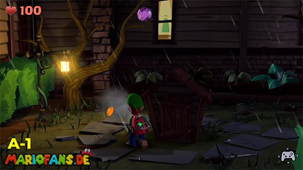 Luigi’s Mansion 2 HD gem location: Mudroom Exterior