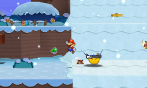 World 4-1: Snow Rise — Paper Mario: Sticker Star walkthrough screenshot