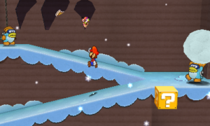 World 4-1: Snow Rise — Paper Mario: Sticker Star walkthrough screenshot