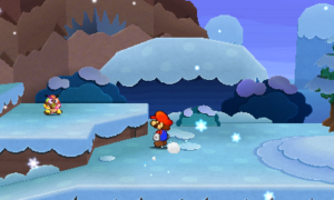 World 4-1: Snow Rise — Paper Mario: Sticker Star walkthrough screenshot